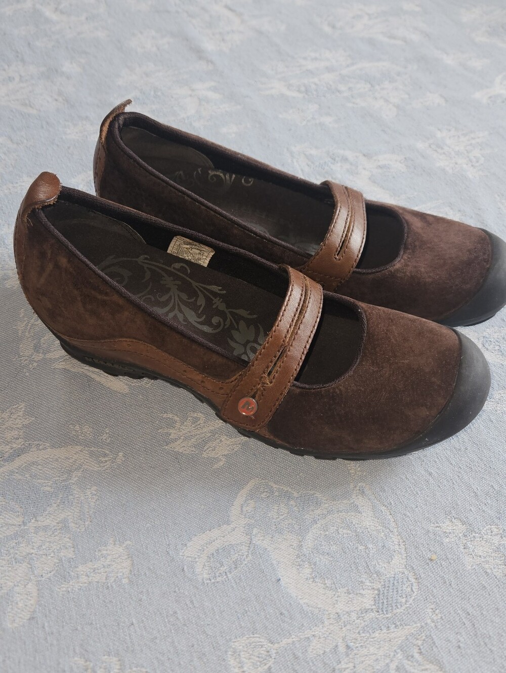 Merrell Brown Suede Mary Jane Flats